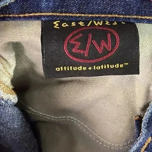 EAST WEST EW Mens 38 X 32 Buttonfly Hand Finished Boot Jeans Cotton Blue Y2K - Picture 10 of 11